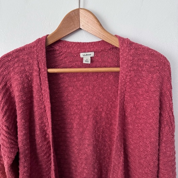 L.L. Bean coral color 100% Cotton knit open cardigan Size Small - Picture 2 of 7